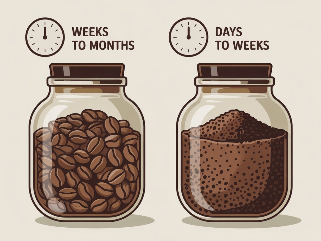 Shelf Life of Whole Bean vs Ground Coffee